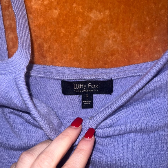 Purple and White Checkered Cardigan and Tank Top - Picture 4 of 6